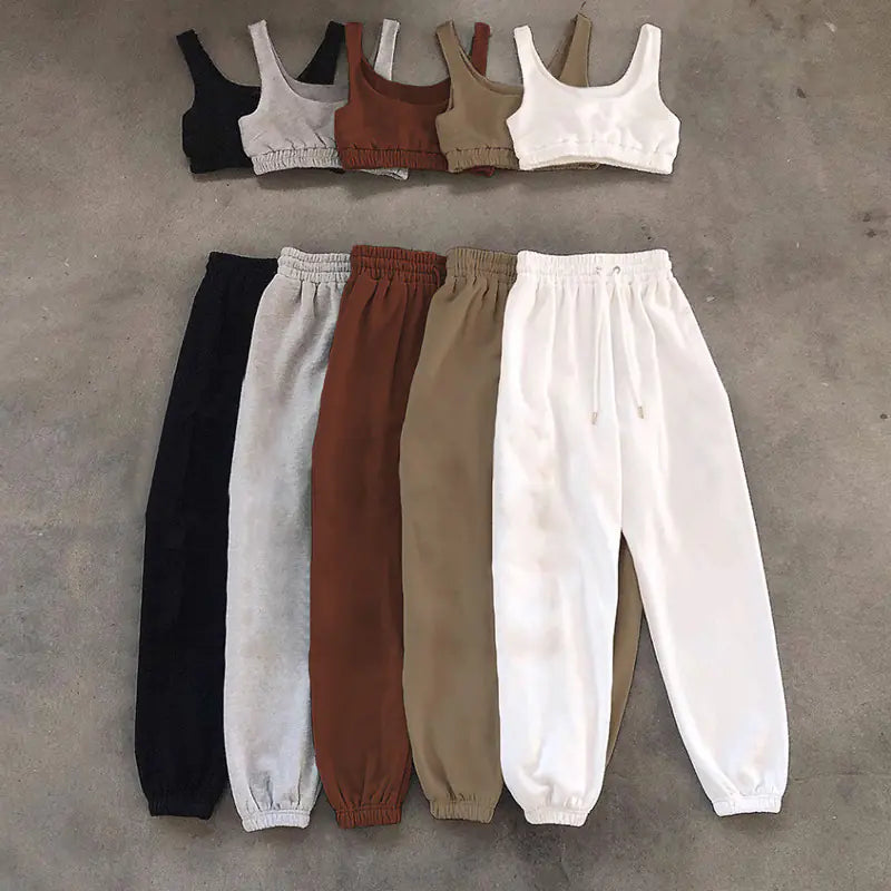 2023 Women's Casual Two-Piece Crop Top and Pants Set