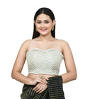 Classic White Art Silk embroidered blouse with premium finish