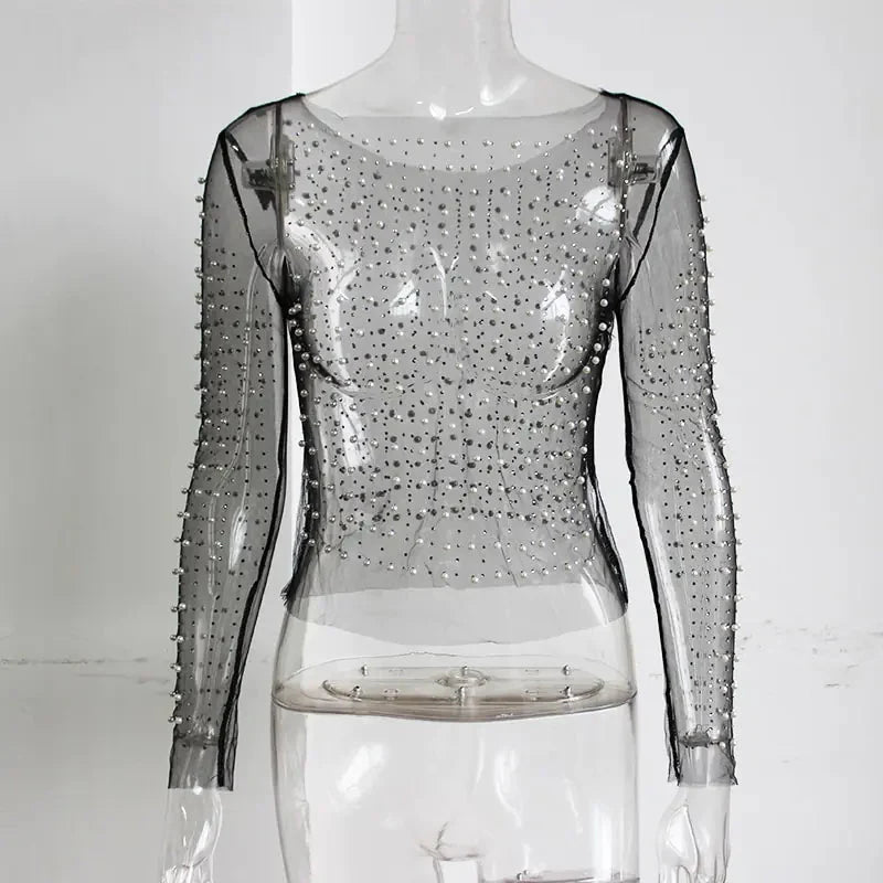 Mesh Patchwork Crop: Elegant Glam