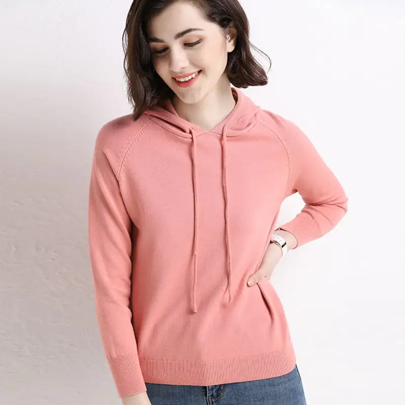Women's Lightweight Pullover Hooded Knit Sweater - Image 15