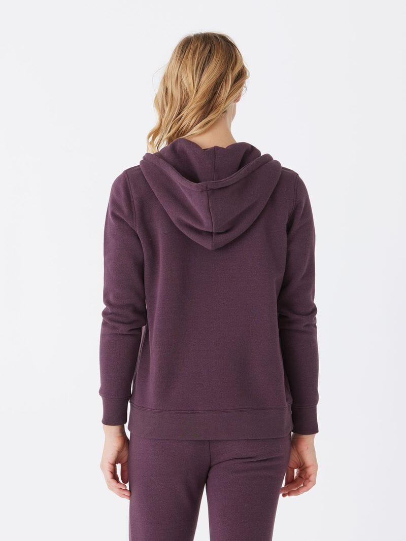 Women's Dark Purple Triblend Fleece Classic Zip-Up Hoodie