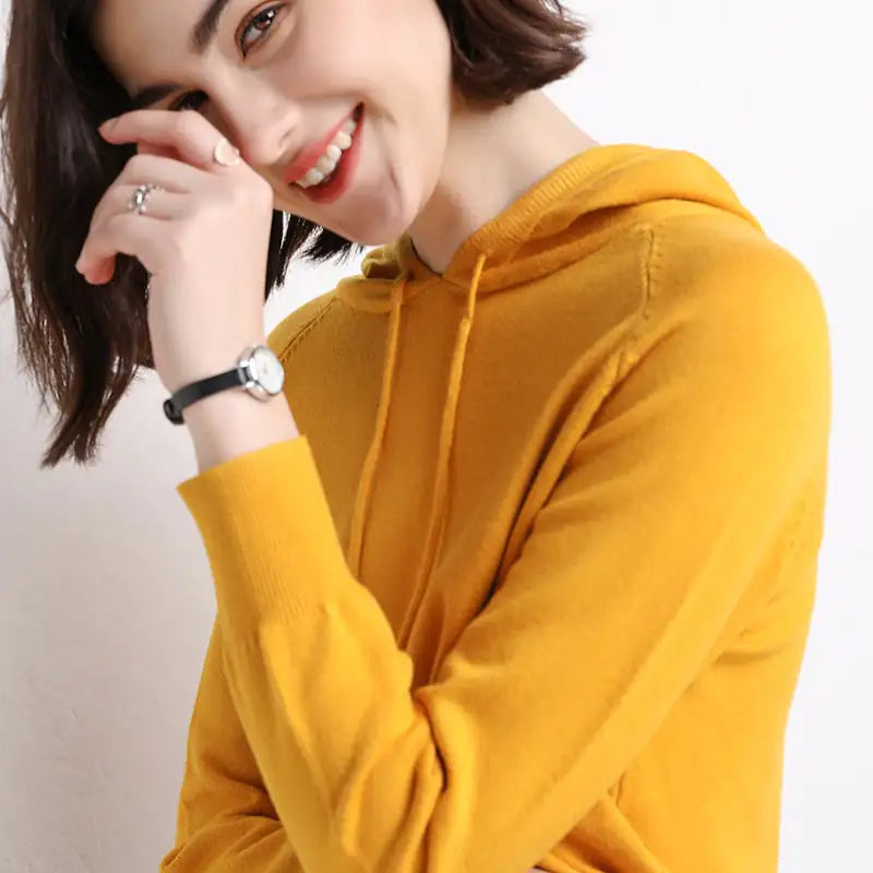 Women's Lightweight Pullover Hooded Knit Sweater - Image 42
