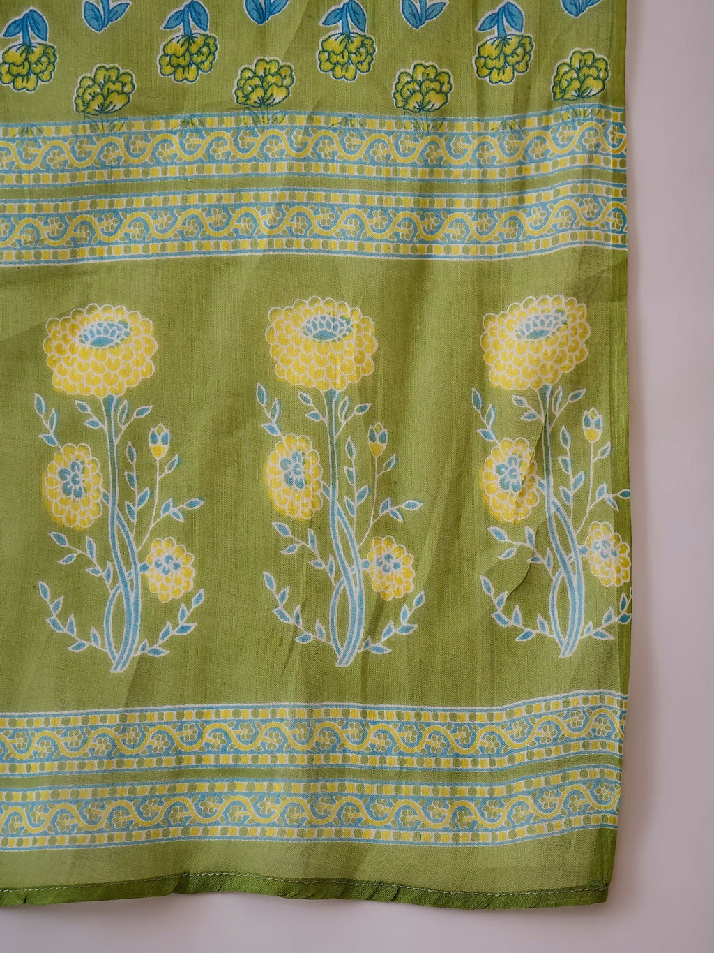 Printed Green Pure Cotton Kurta Set for Women