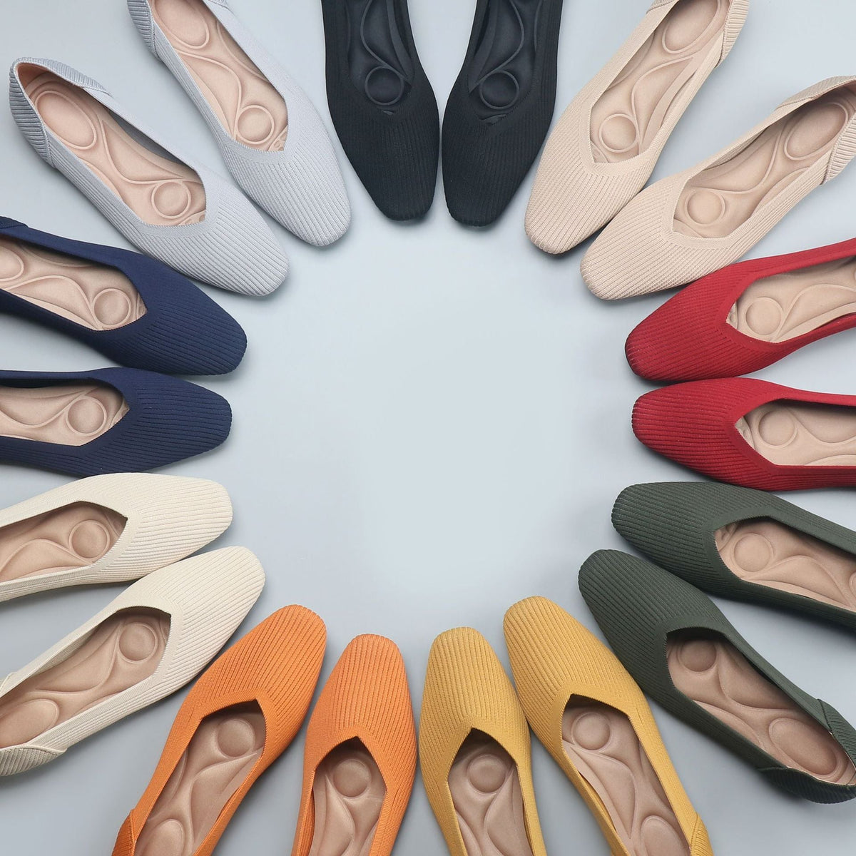 Knitted Flat Shoes with Soft Sole for Women