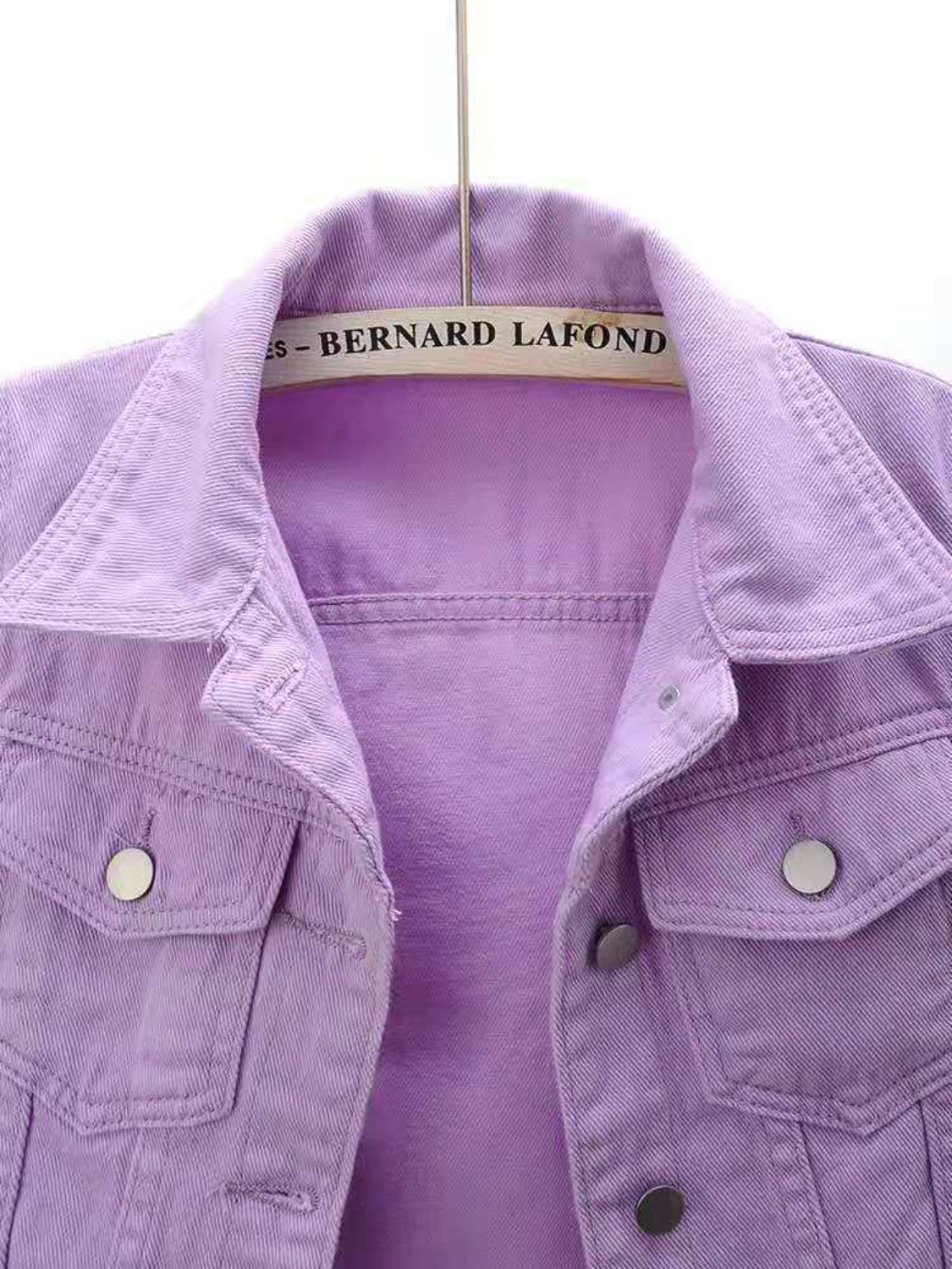 Women's Bright Yellow Cropped Button-Down Trucker Jacket - Image 6