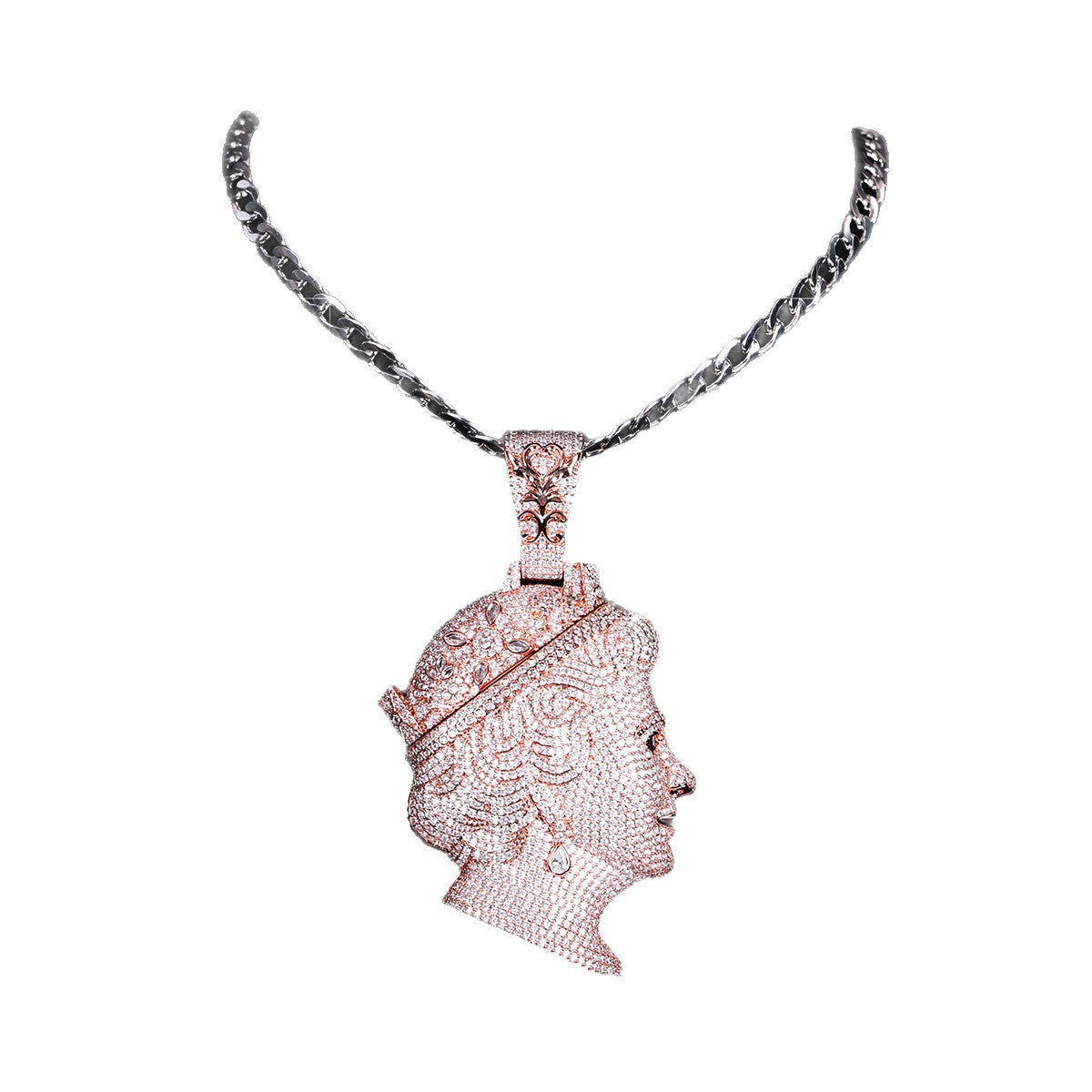 Hip-Hop Double-Sided Three-Dimensional Queen Necklace