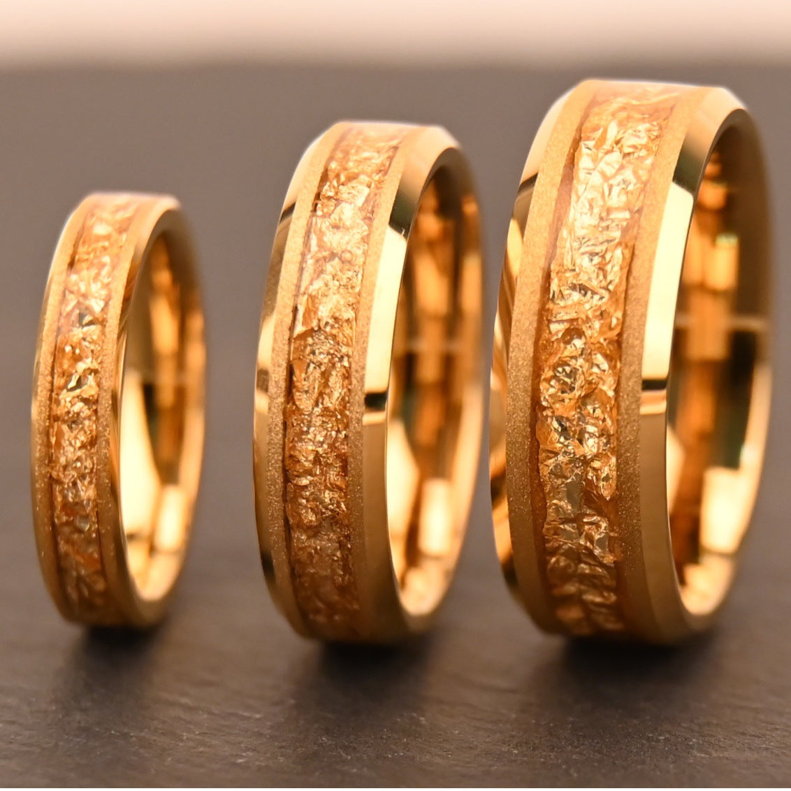 6mm Gold Tungsten Steel Sandblasted Ring Minimalist Unisex Band