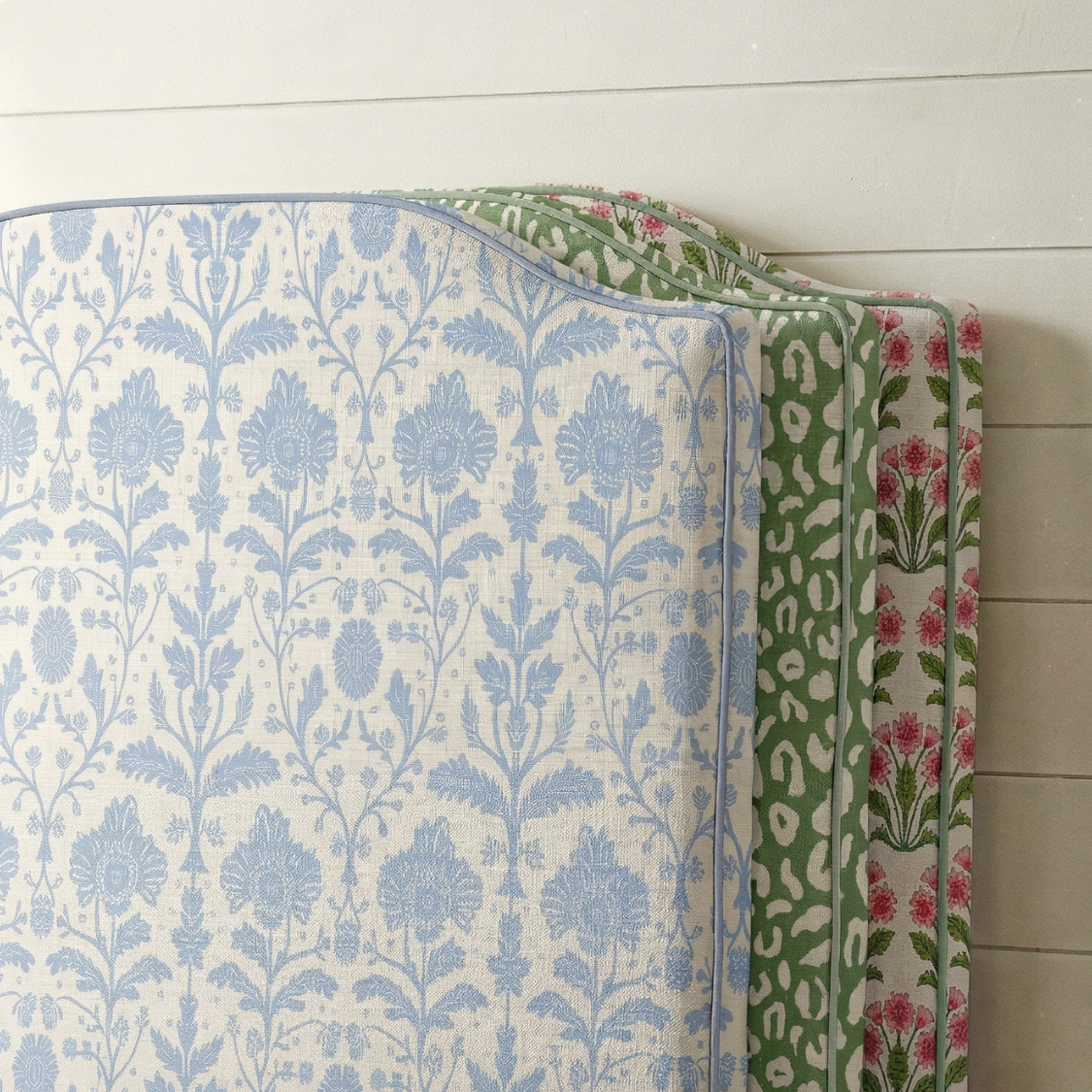 Delia Floral Dorm Headboard - Classic Pastel Fabric Upholstery