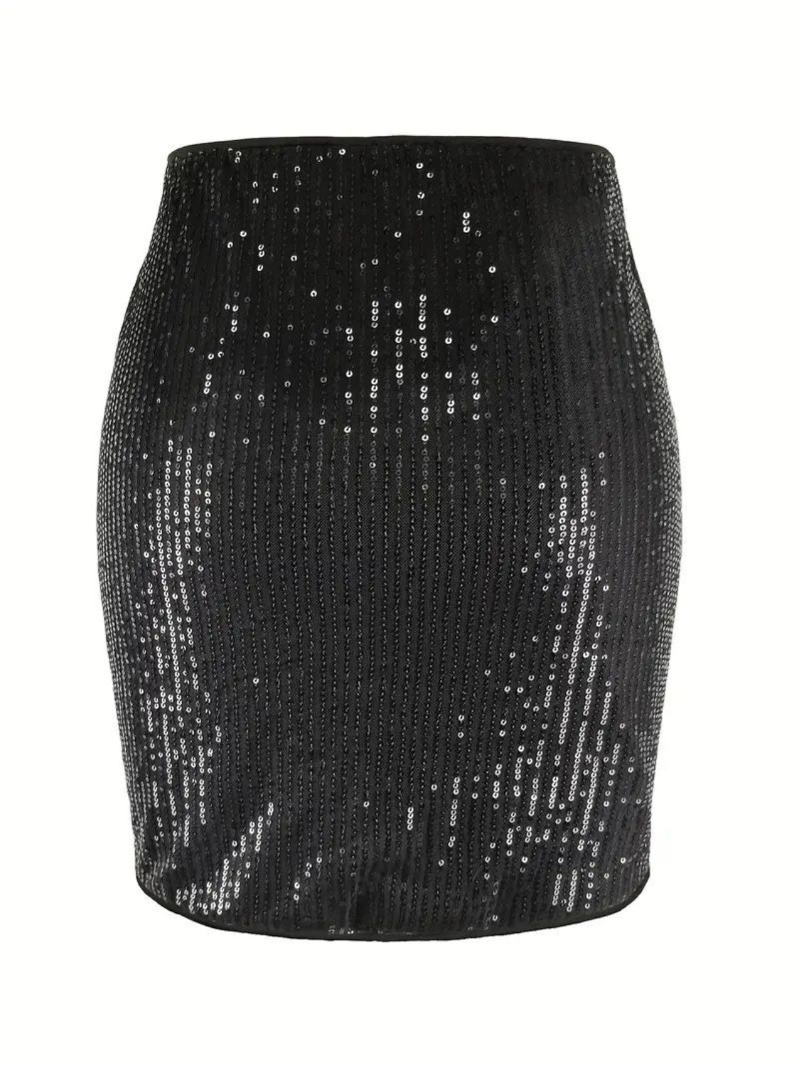 Black Sequin Mini Skirt | Bodycon Party Skirt