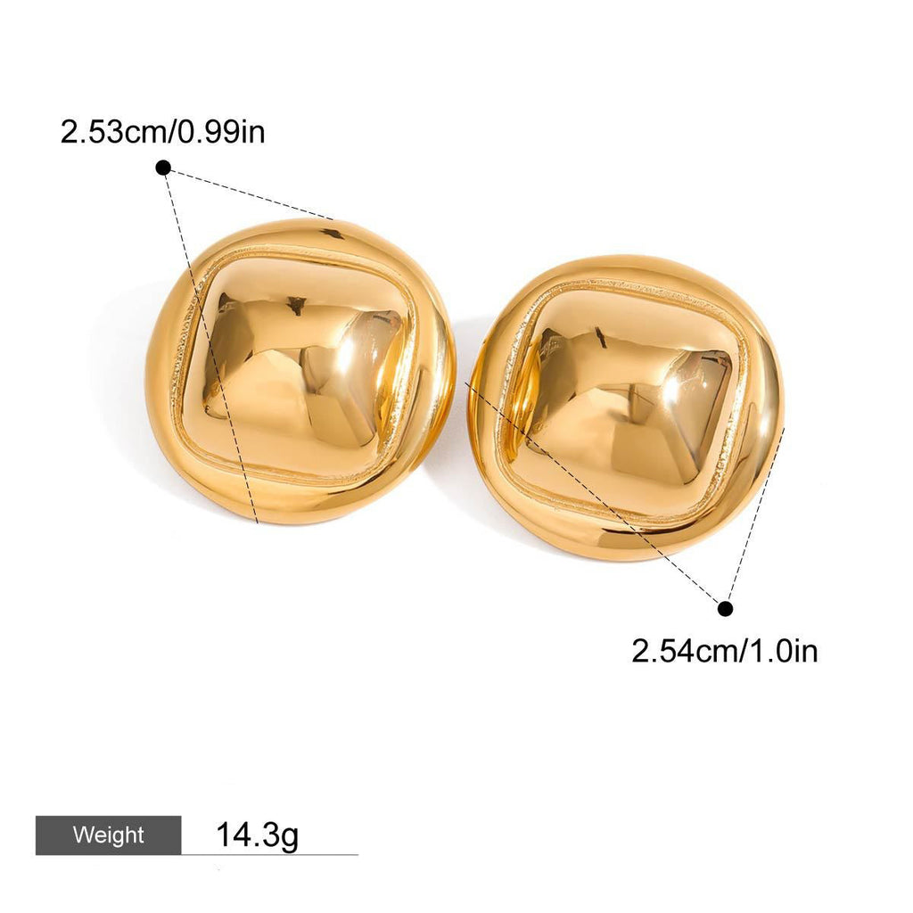 18K gold geometric shape with ocean style design exquisite and fashionable earrings, necklace and ring set