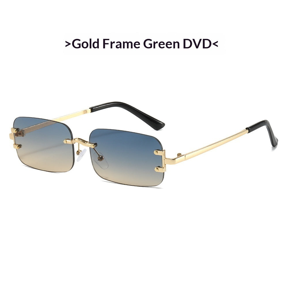Frameless Rimless Sunglasses Elegant Western Minimalist Shades
