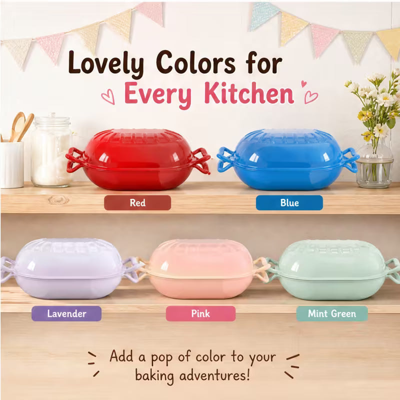 5-Quart Enameled Cast Iron Bread Oven with Dome Lid and Potholders
