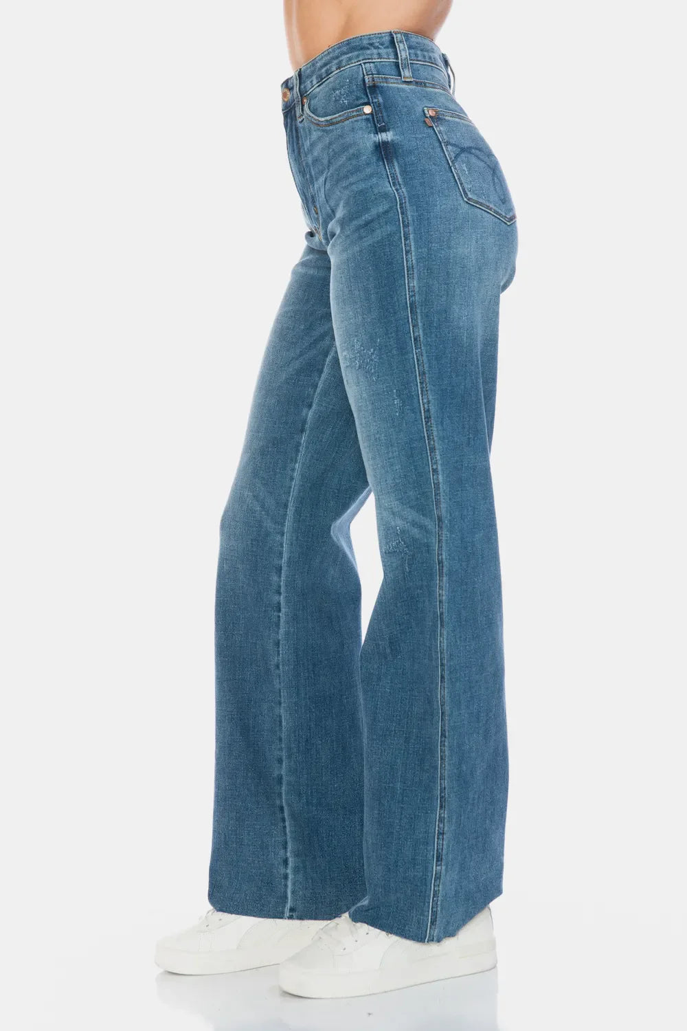 Judy Blue Tummy Control Straight Jeans Raw Hem