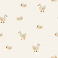 Daffy Whimsical Peel and Stick Wallpaper in Off-White and Orange