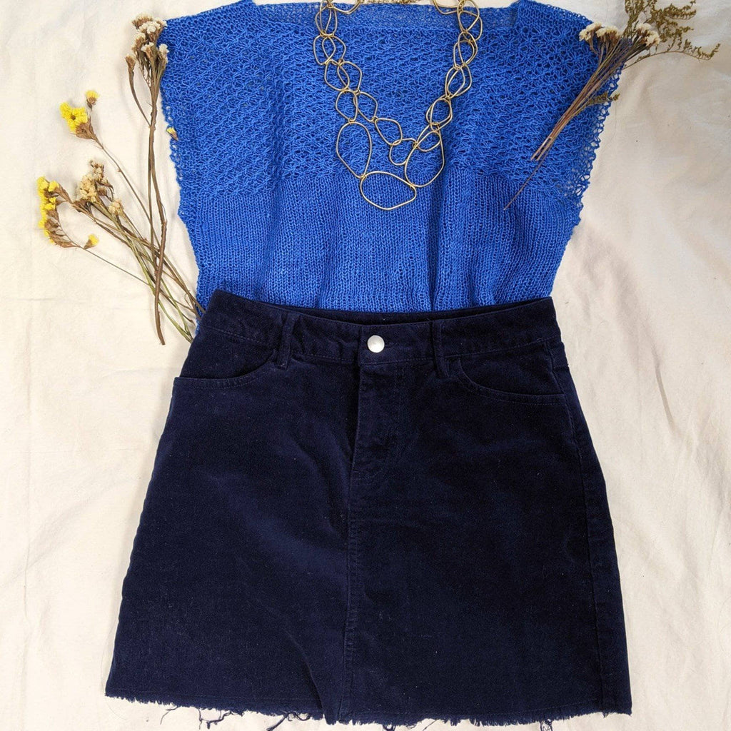 Daisy Stitch Short Sleeve Top Knitting Pattern for Beginners