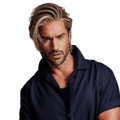 Daring men's lace front wig with natural hairline and sleek styling
