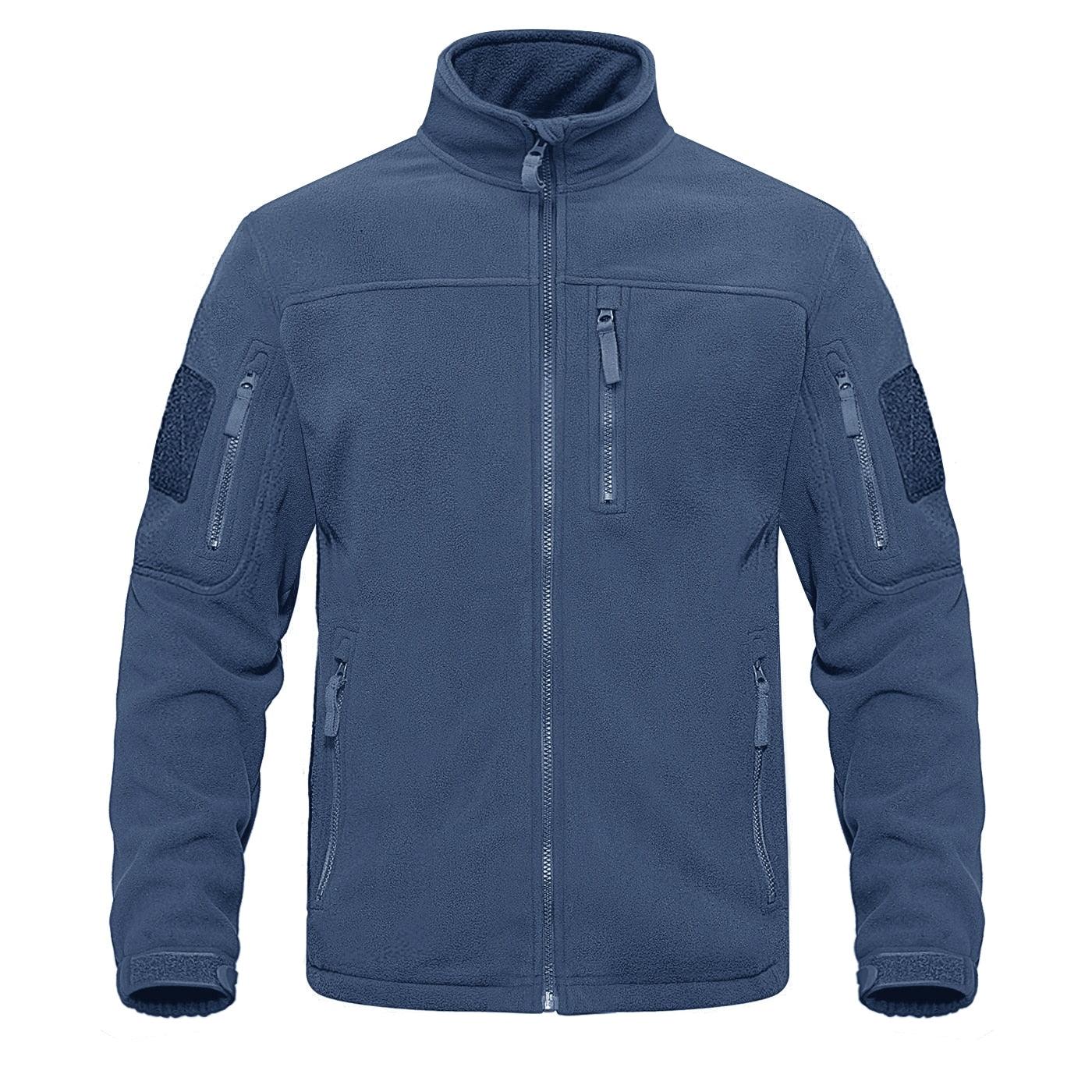 Dark Blue Tactical Fleece Windbreaker Hiking Work Jacket