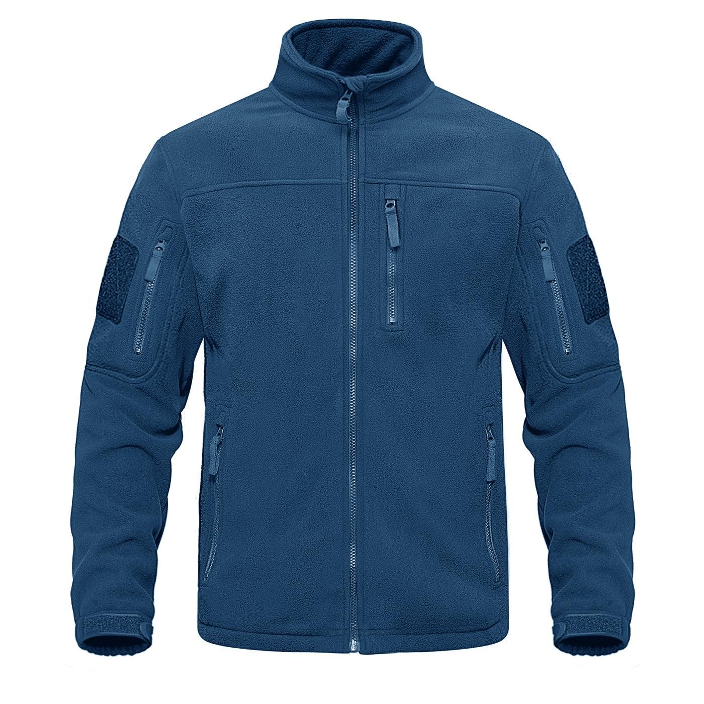 Dark Blue Tactical Fleece Windbreaker Hiking Work Jacket