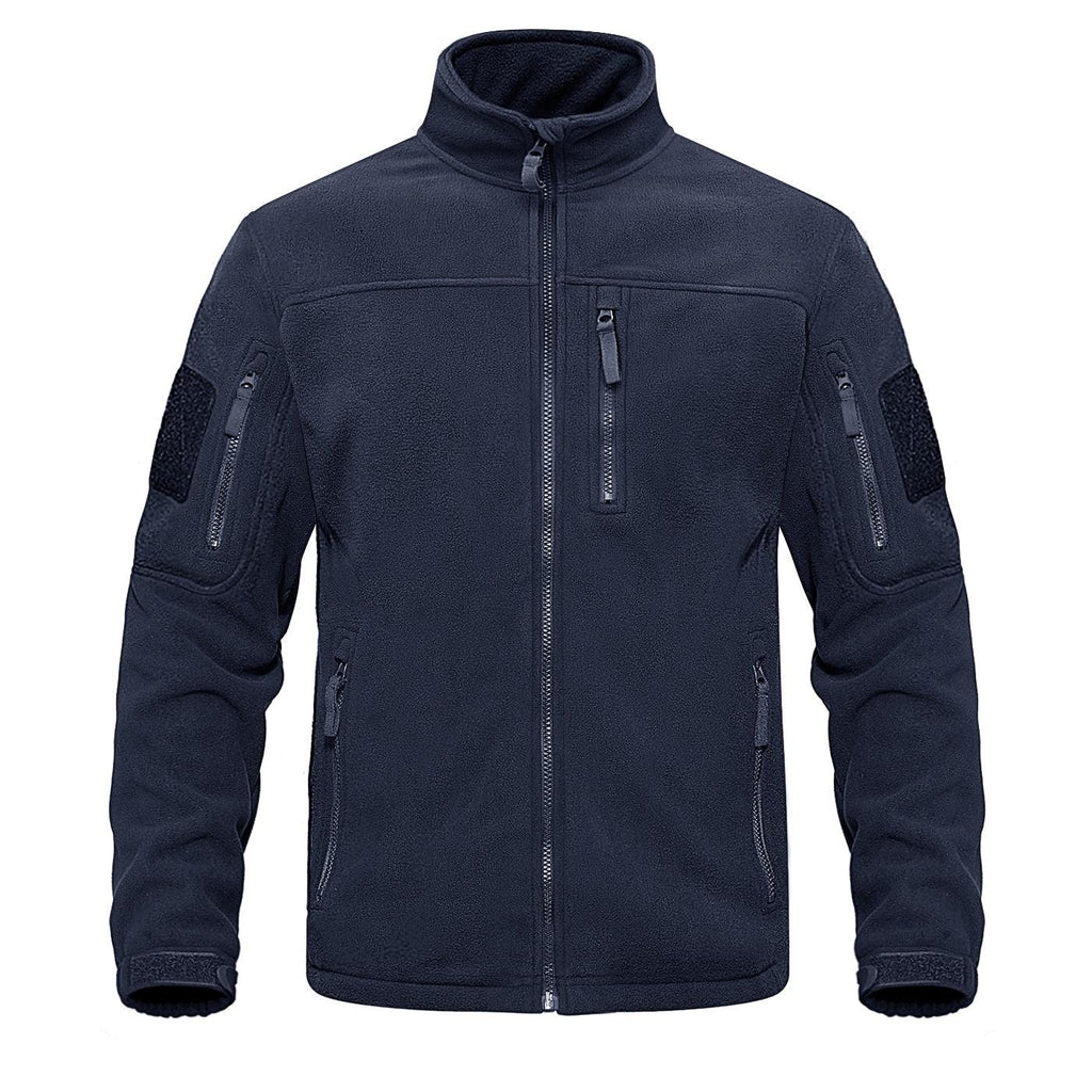 Dark Blue Tactical Fleece Windbreaker Hiking Work Jacket