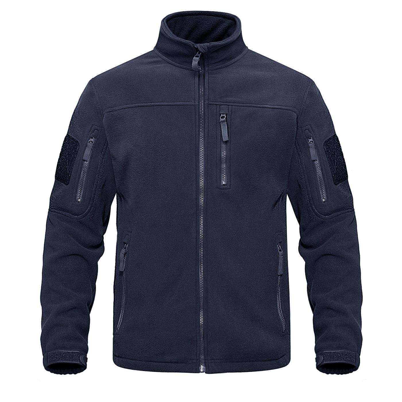 Dark Blue Tactical Fleece Windbreaker Hiking Work Jacket