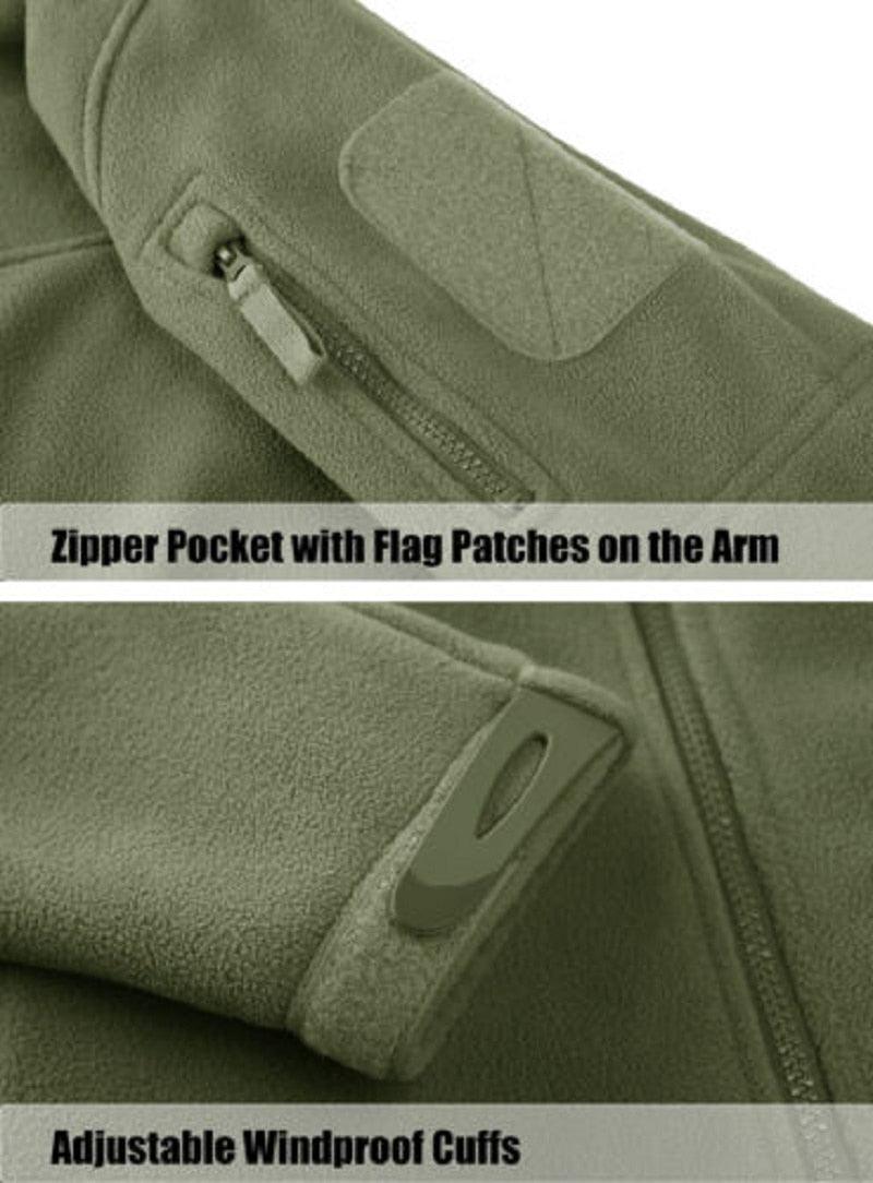 Dark Blue Tactical Fleece Windbreaker Hiking Work Jacket