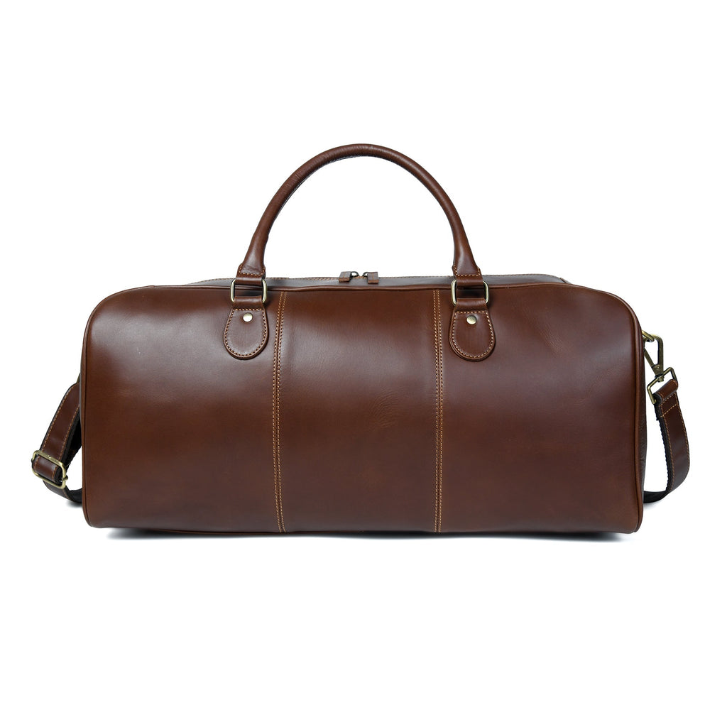 Dark Brown Leather Duffle Bag | Weekend Travel