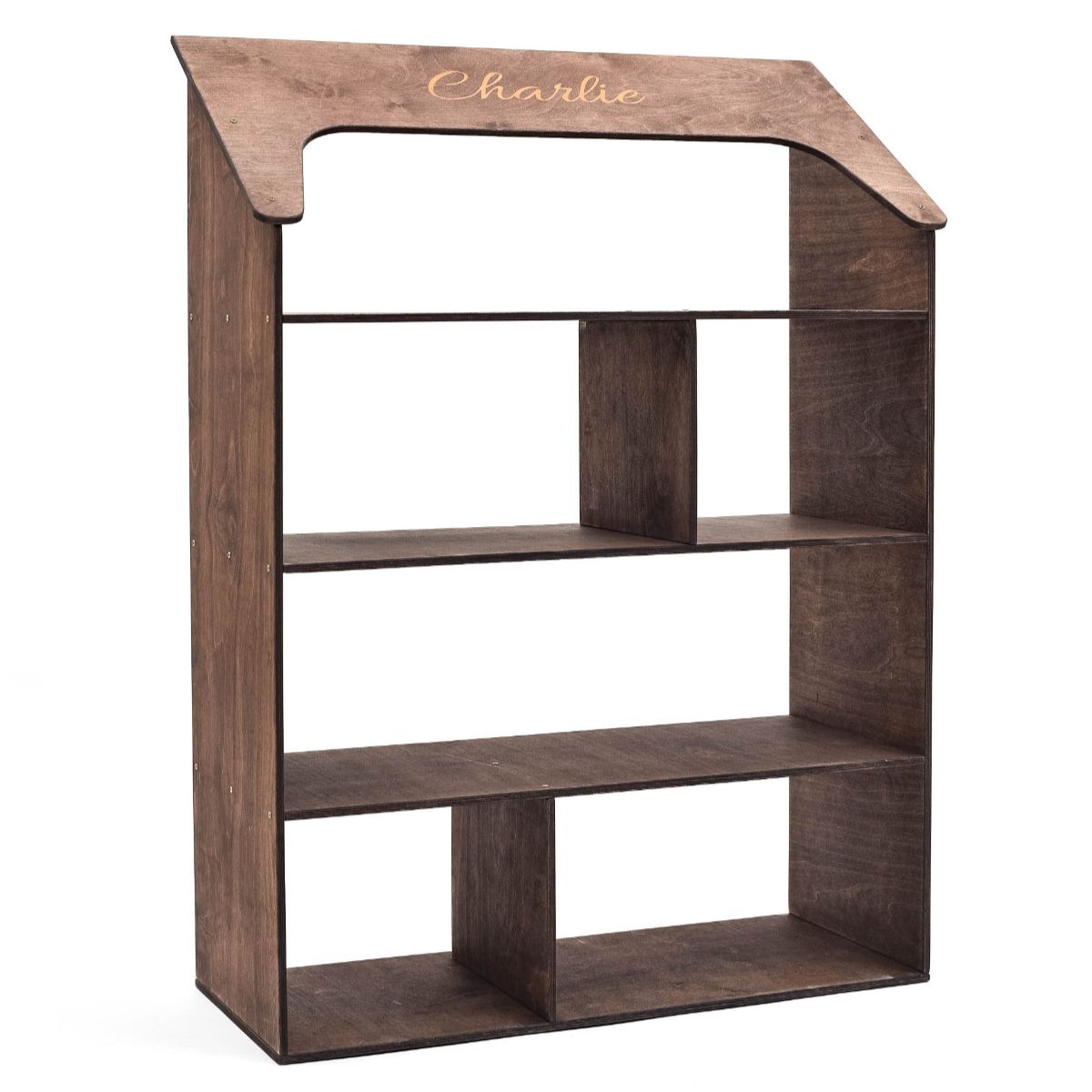 Pink Dollhouse Bookcase for Kids - Montessori Inspired Storage