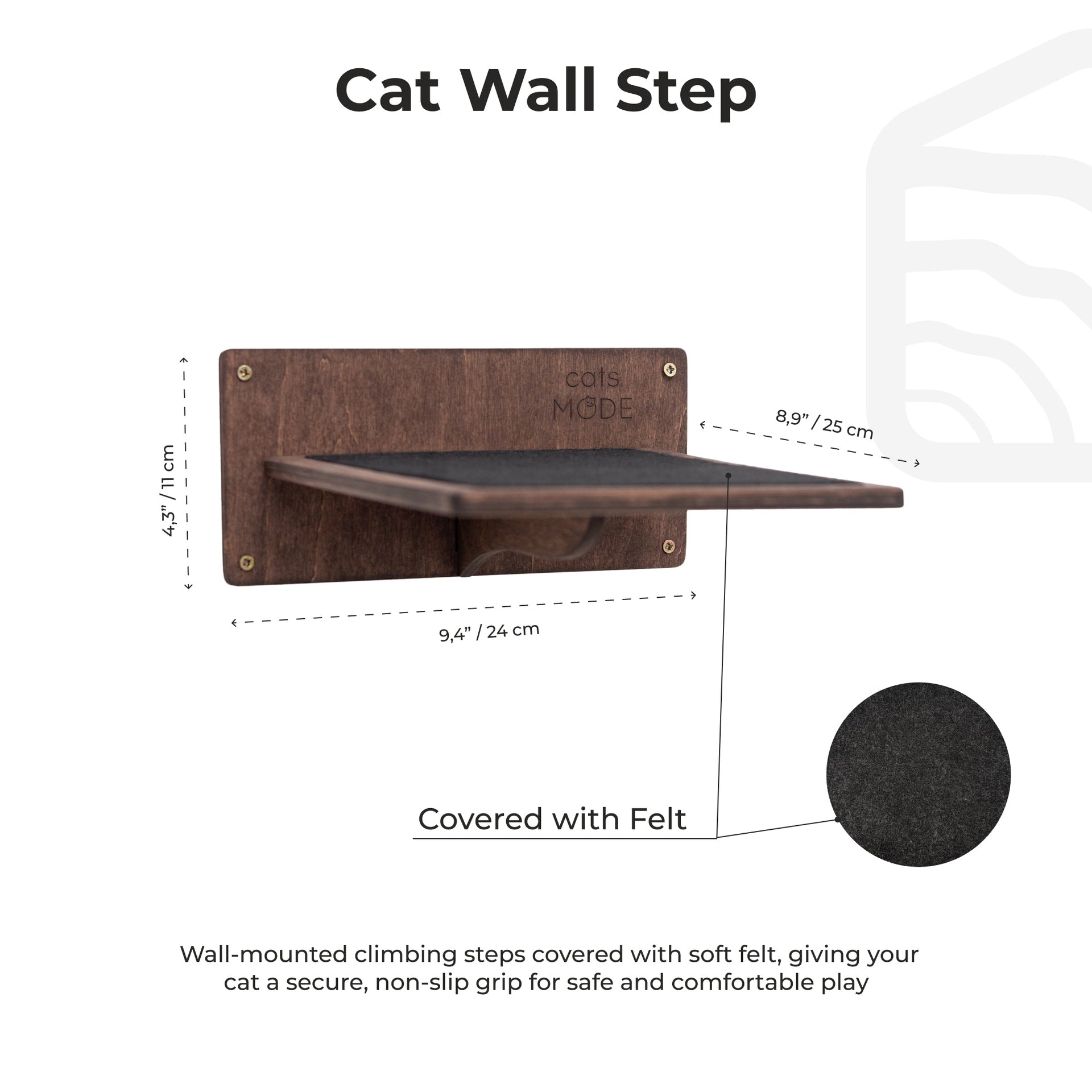 Wooden Decagon Step Platform for Kids and Adults - Dark Walnut