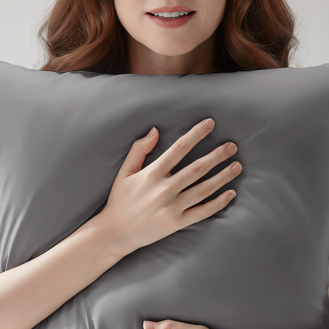Cooling Gray Pillowcase Double-Sided Fabric for Better Sleep - Image 4