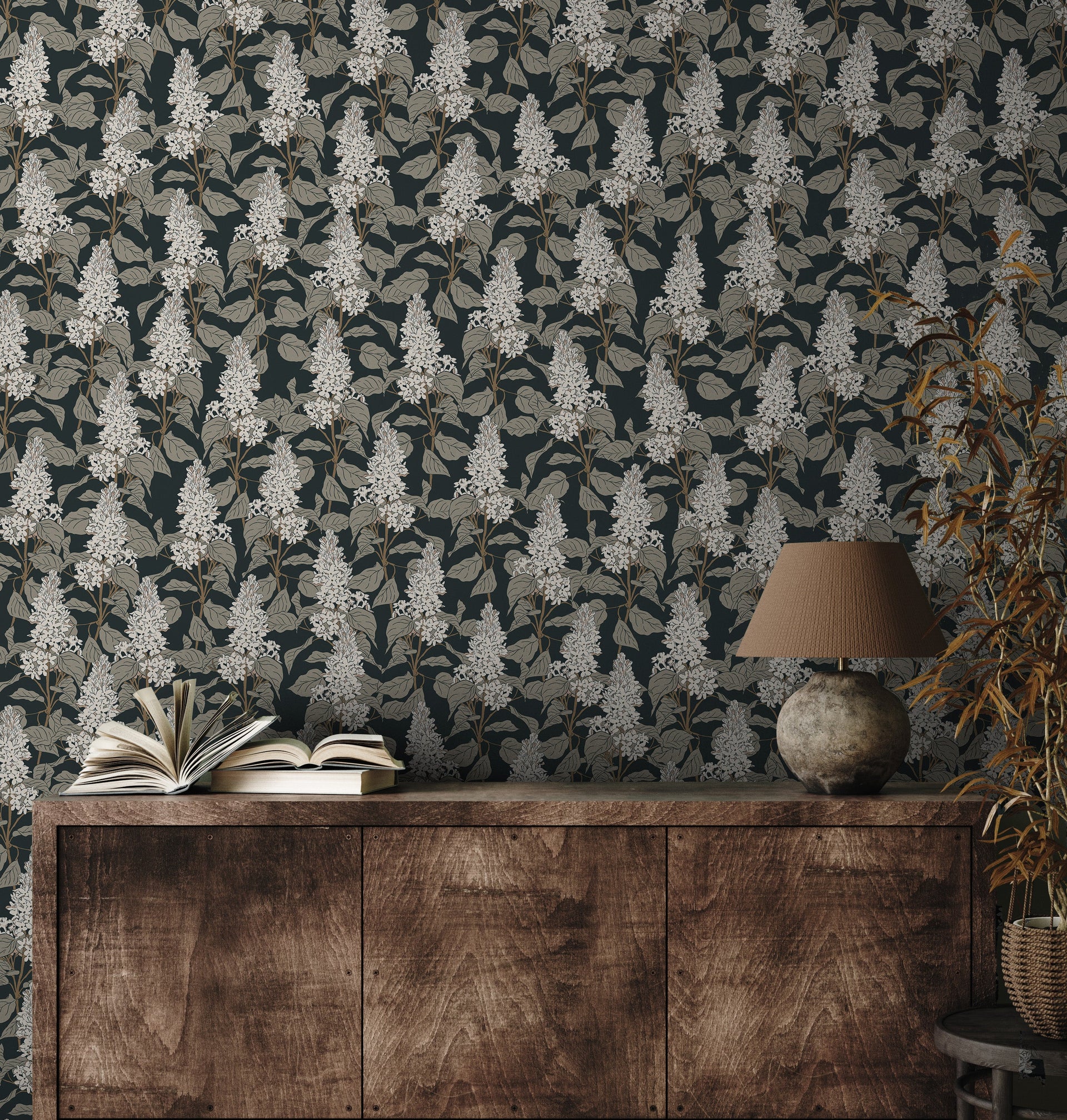 Lilac Floral Peel and Stick Removable Wallpaper for Modern Home