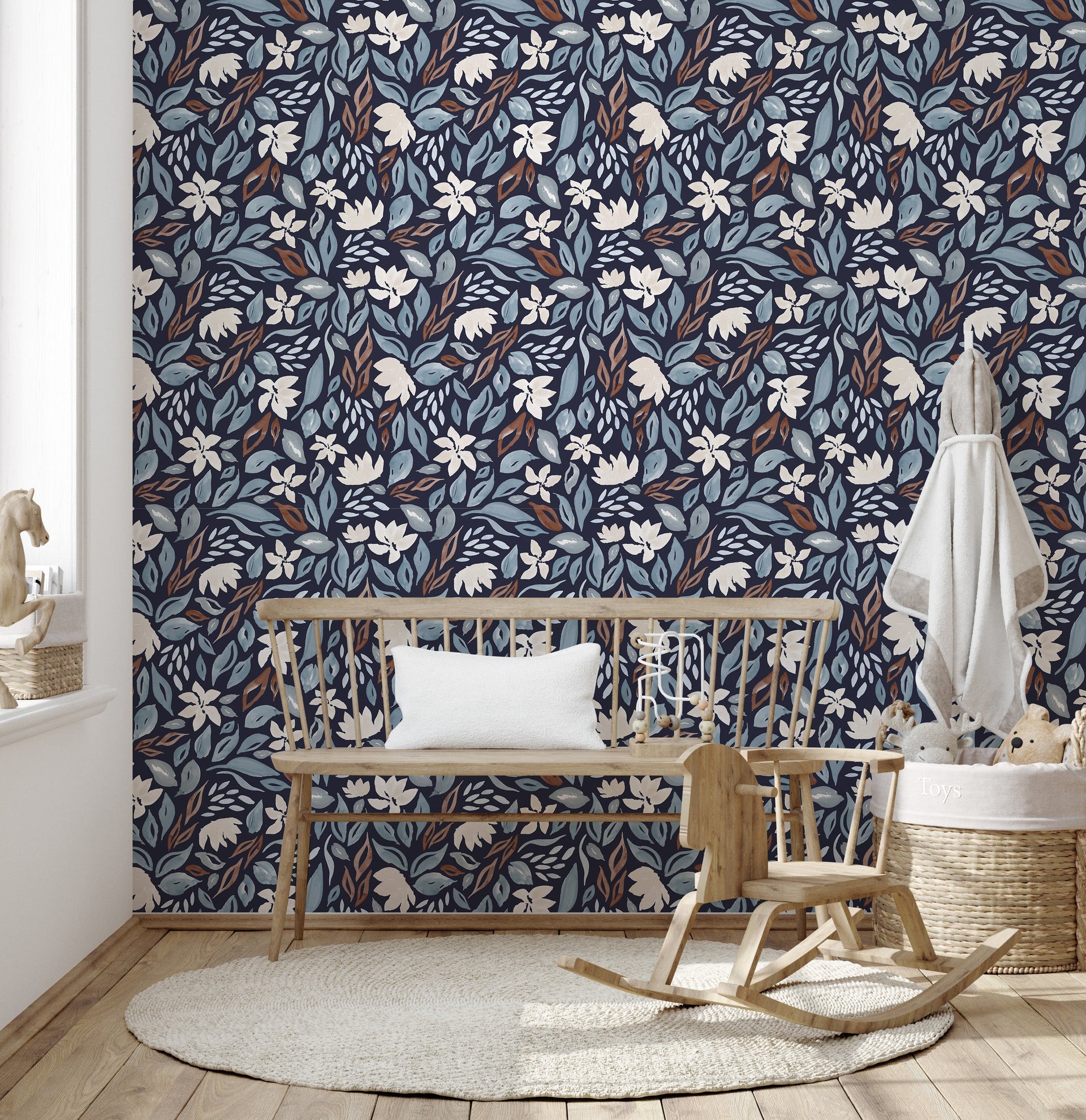 Daley Floral Removable Wallpaper in Sage Green and Terracotta
