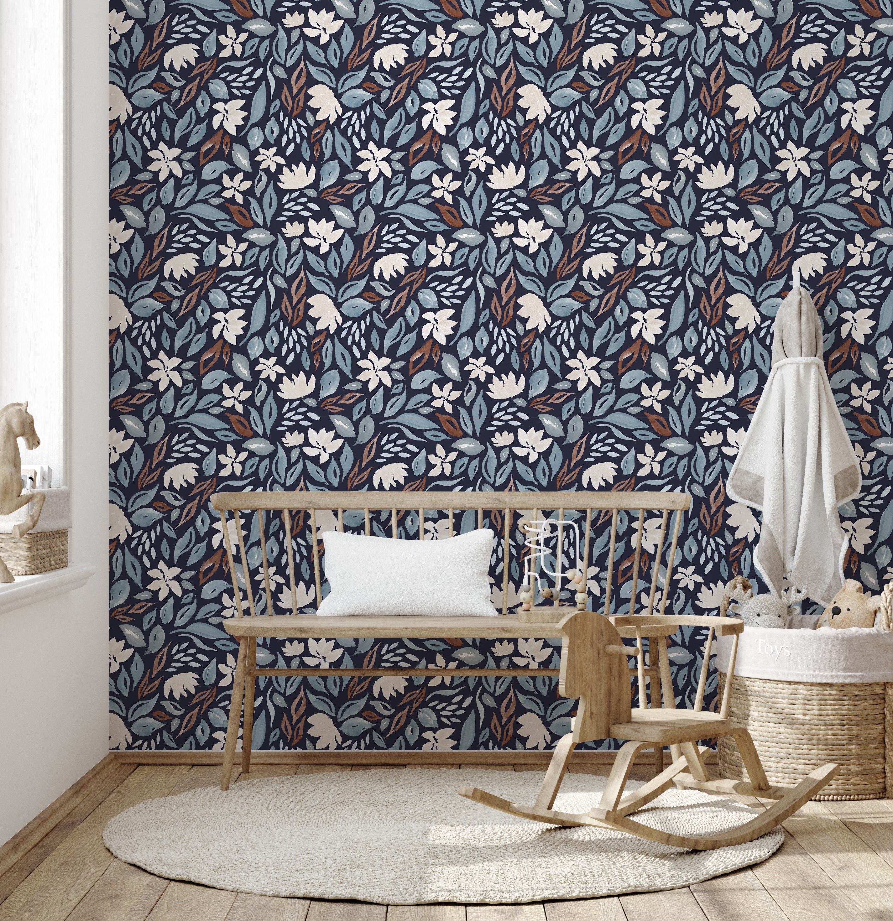 Daley Floral Removable Wallpaper in Sage Green and Terracotta