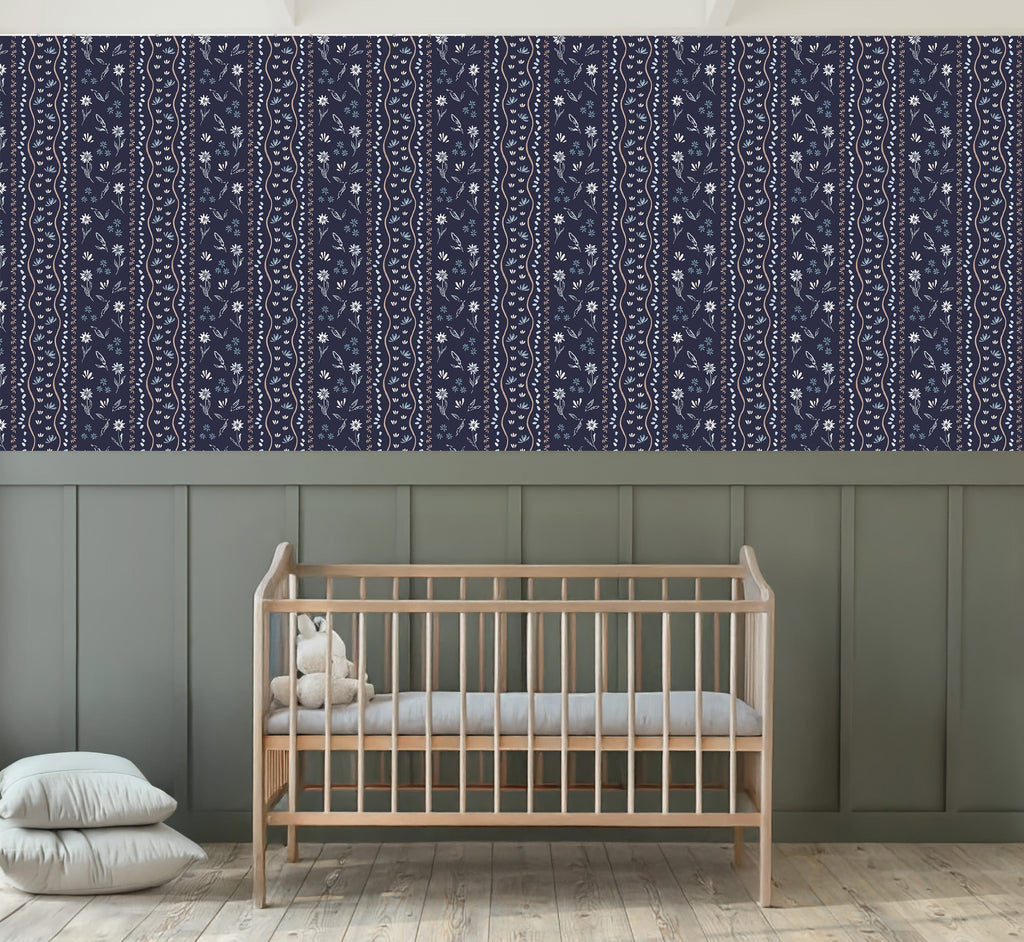 Brighton Floral Wallpaper in Terracotta Sage Green and Off-White