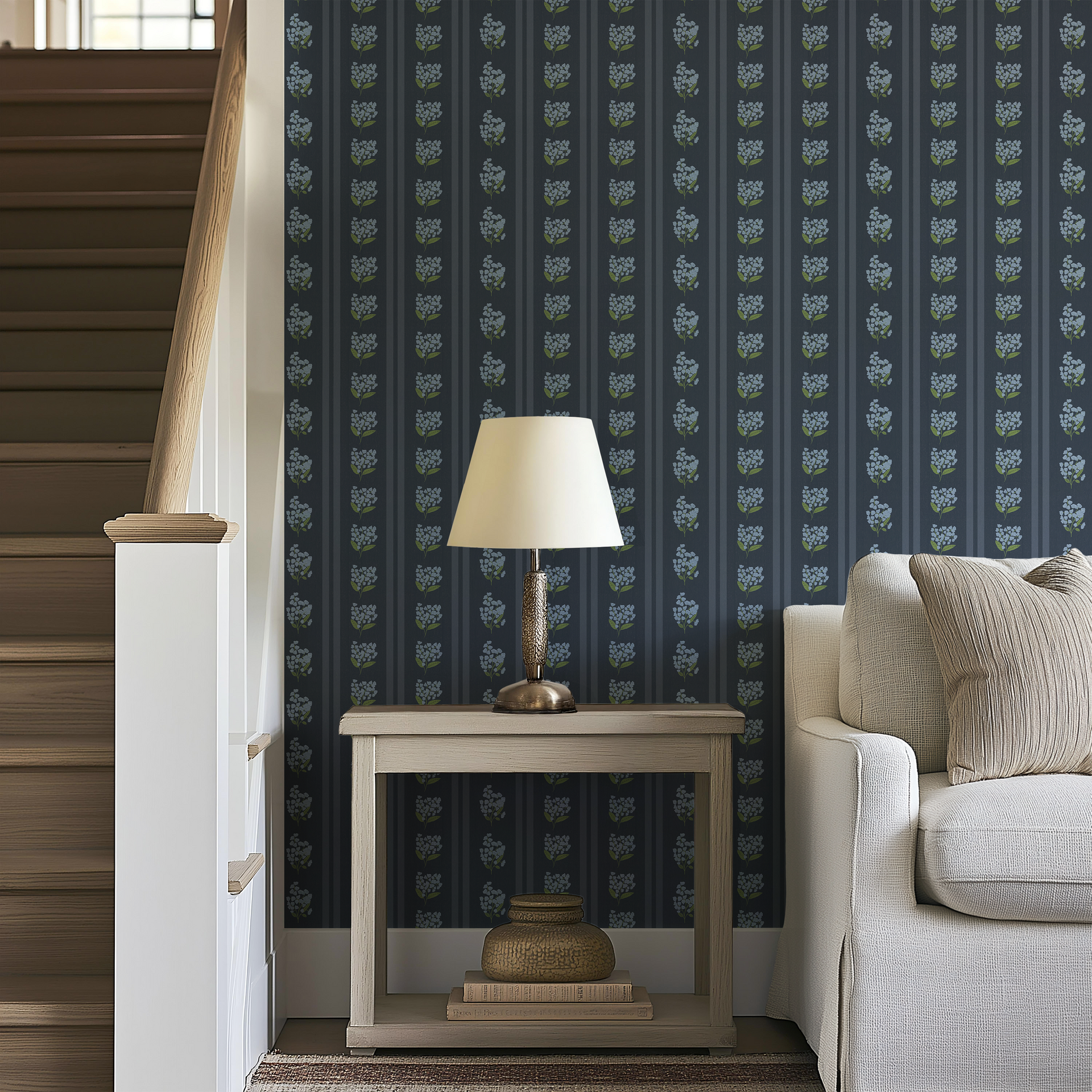 Annalise Floral Removable Wallpaper in Pink, White, Blue, and Green