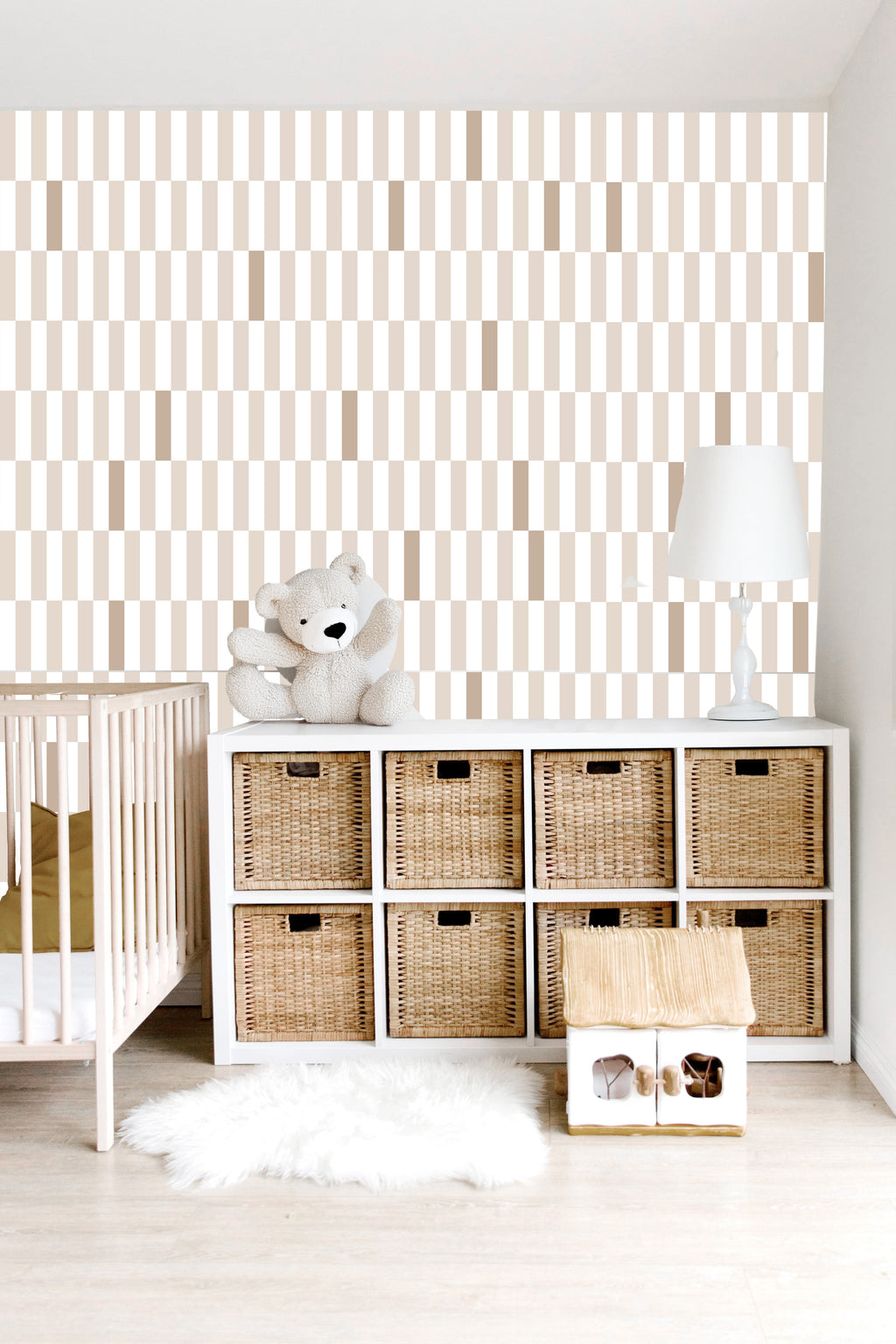 Robby Geometric Wallpaper: Modern Minimalist Pink Gray and Beige