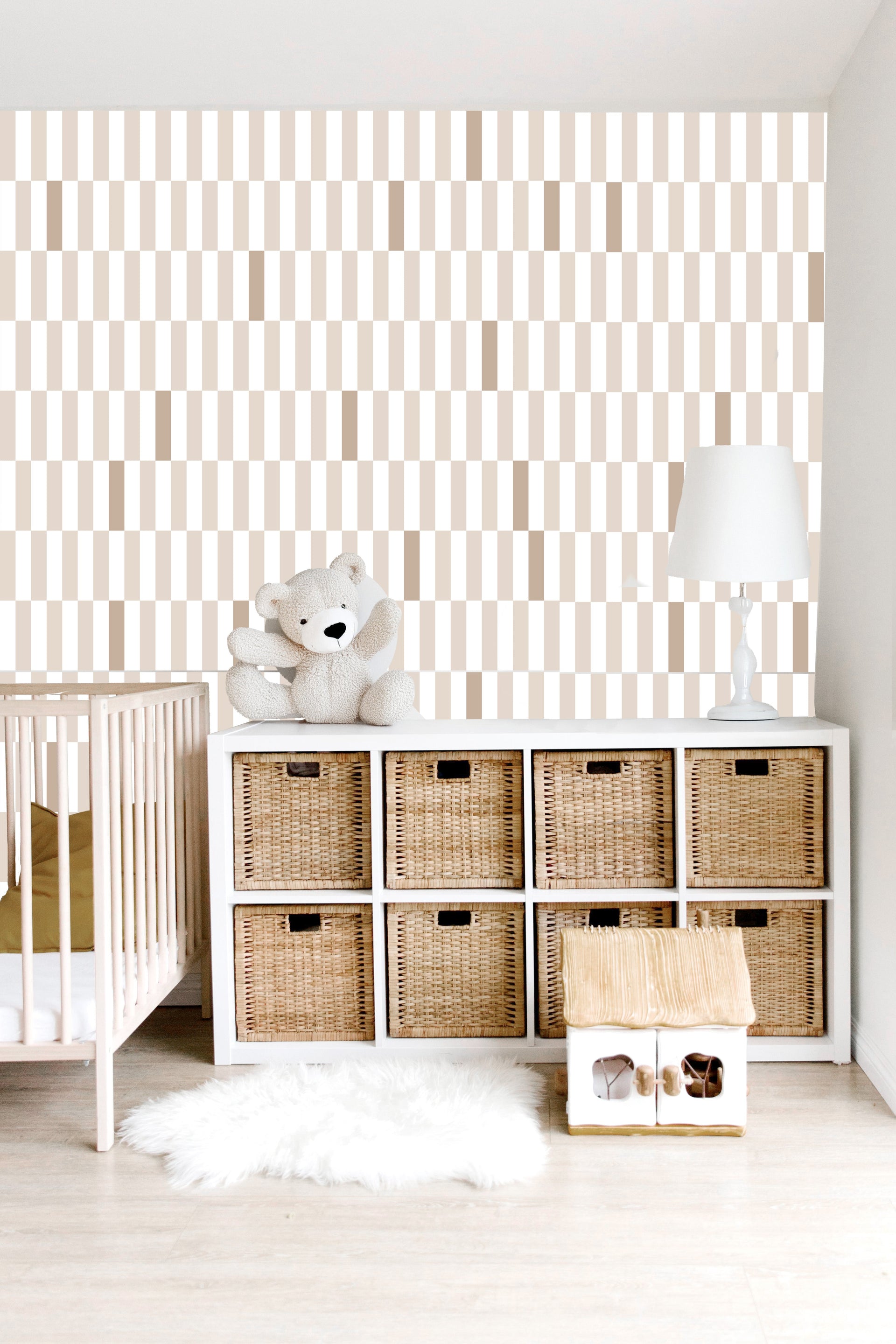 Robby Geometric Wallpaper: Modern Minimalist Pink Gray and Beige
