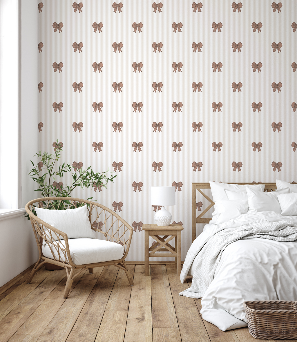 Shayla Wallpaper in Cream, Light Blue and Taupe