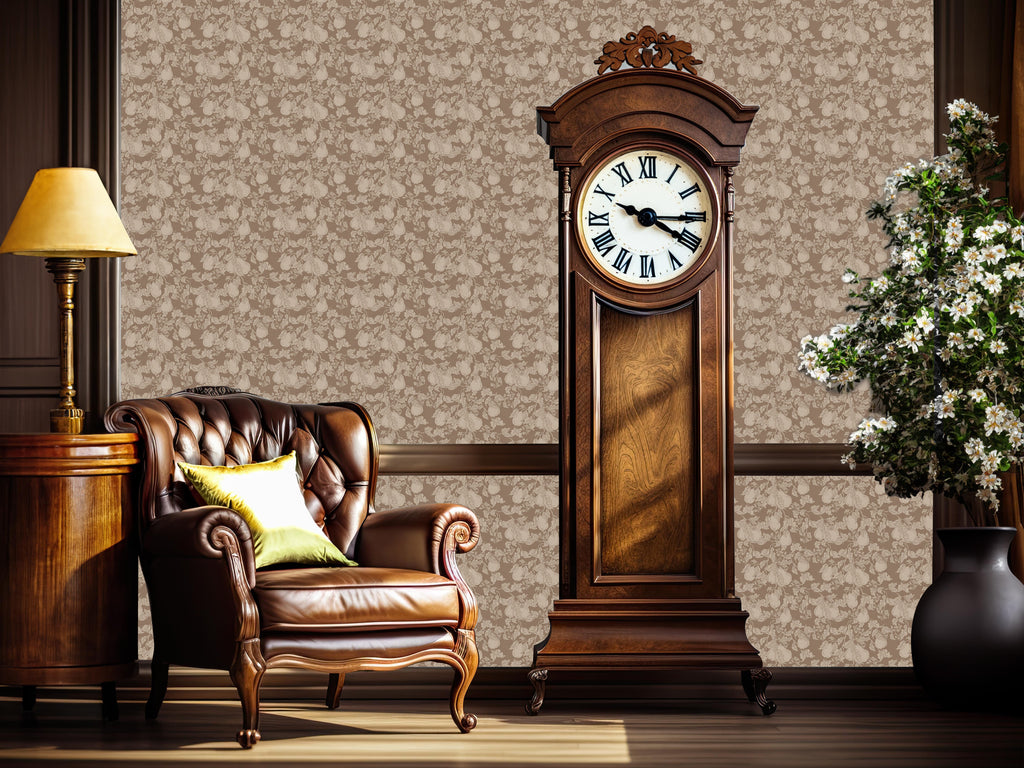 Copeland Cottagecore Wallpaper in Taupe and Brown
