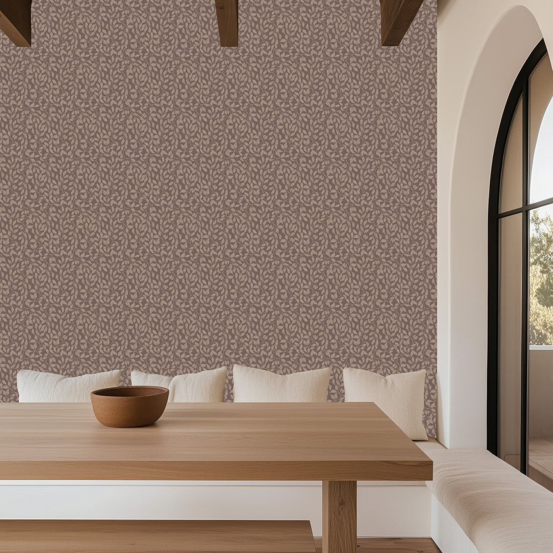 Waylon Floral Wallpaper in Green, Cream and Grey