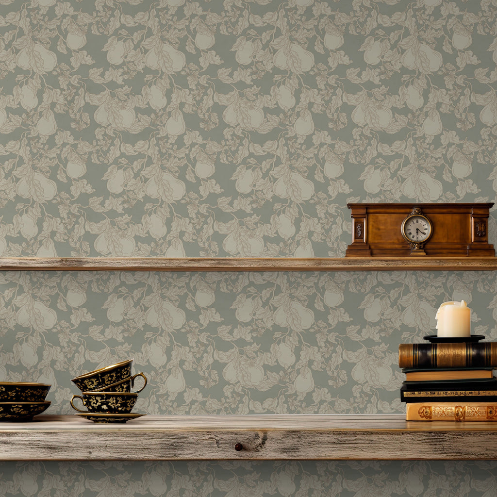 Copeland Cottagecore Wallpaper in Taupe and Brown