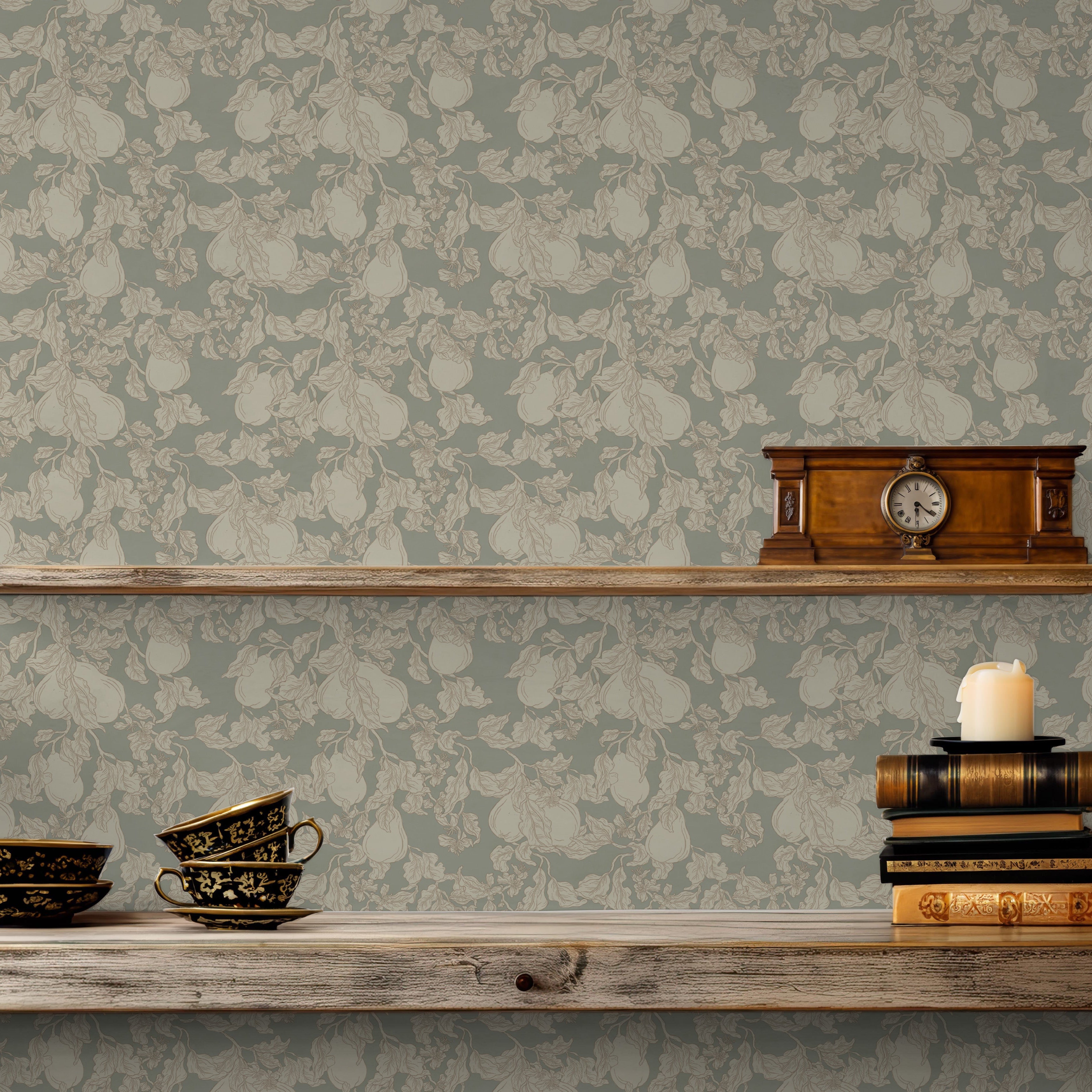 Copeland Cottagecore Wallpaper in Taupe and Brown