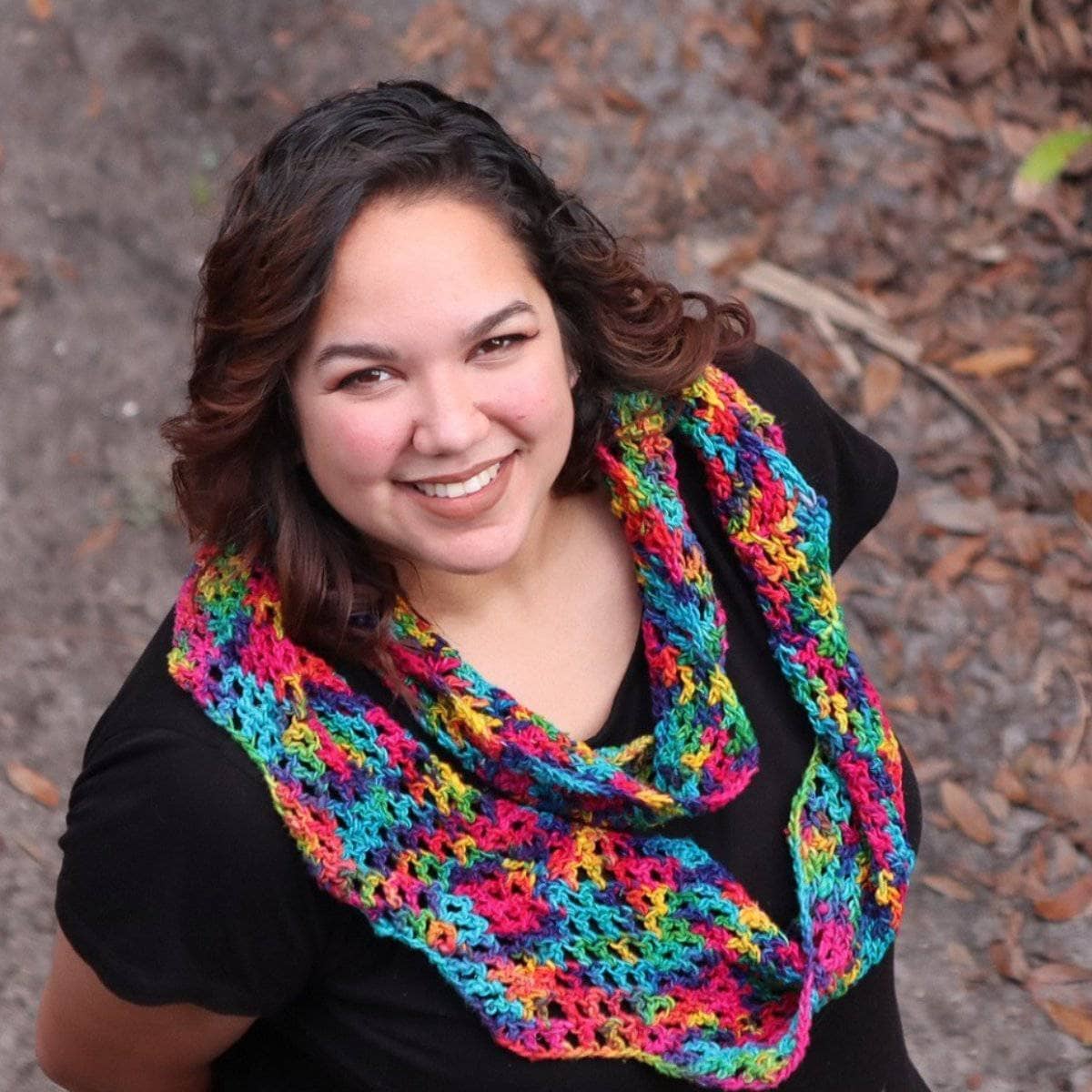 Ripple Infinity Scarf Crochet Pattern with Silk Worsted Weight Yarn
