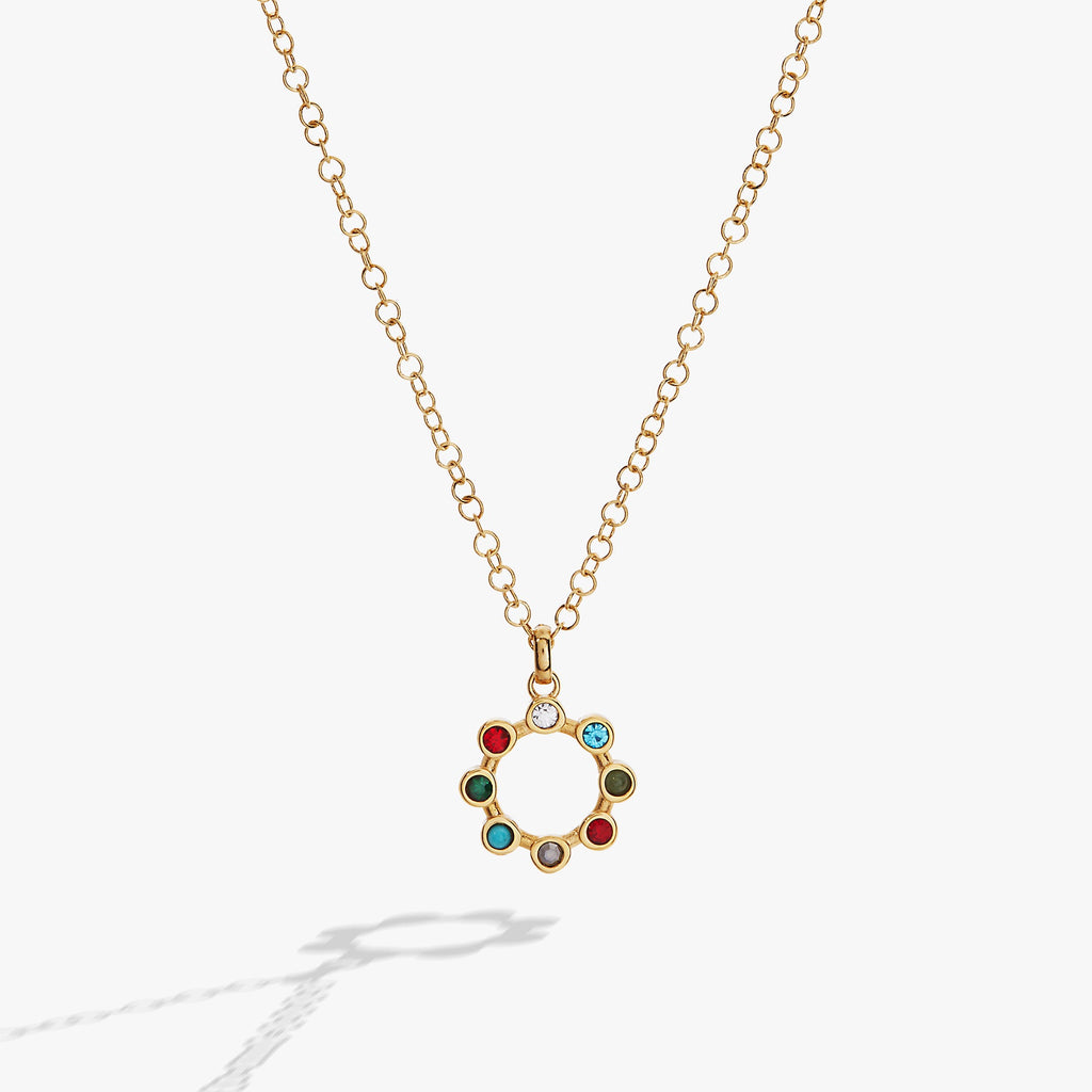 Daughter Hidden Message Acrostic Crystal Pendant Necklace