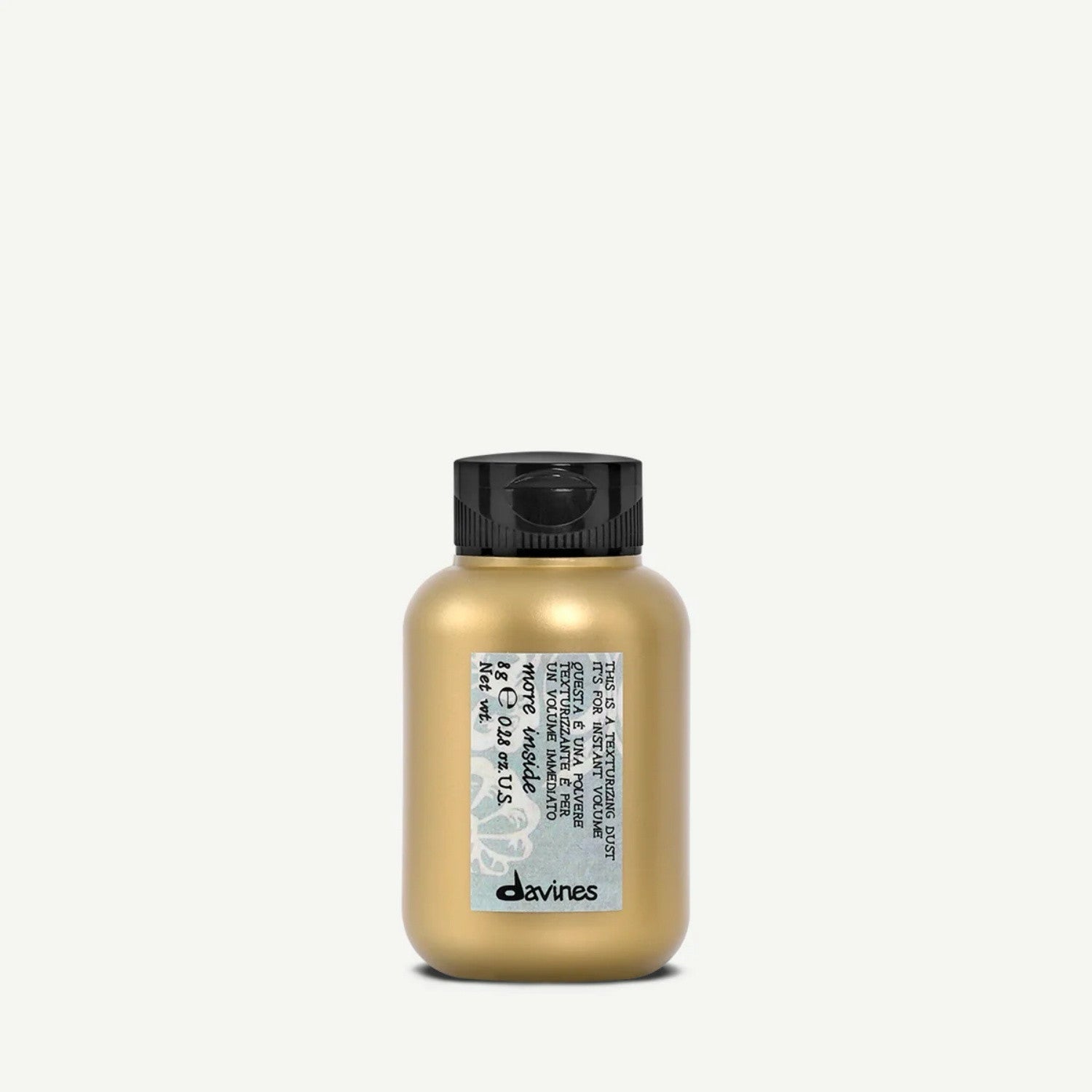 Davines More Inside Texturizing Dust bottle for instant hair volume and matte texture
