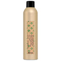 A gold 400ml canister of Davines This Is a Medium Hairspray with a black cap on a neutral background.