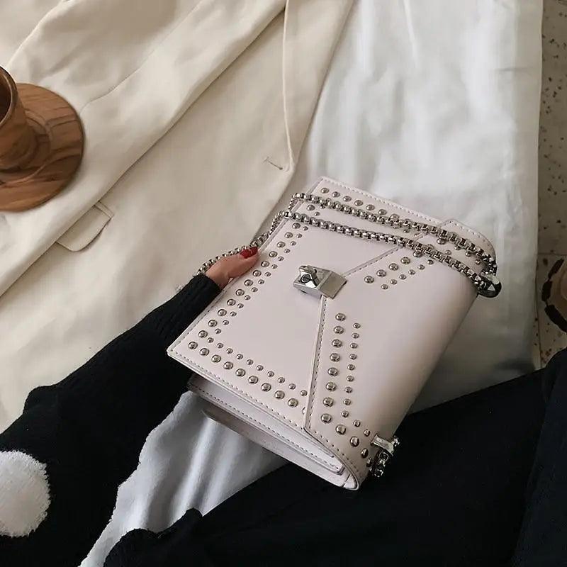 Dazzling Rivet Detail Shoulder Bag for Girls and Teens