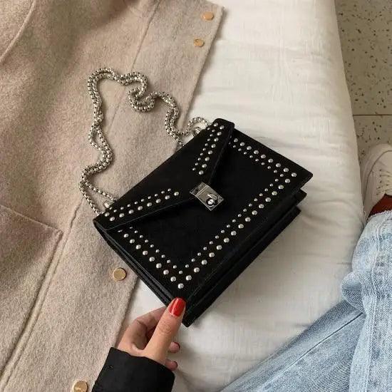 Dazzling Rivet Detail Shoulder Bag for Girls and Teens