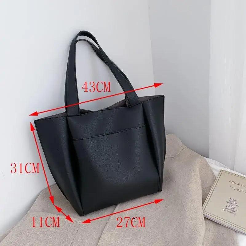 Large Capacity PU Leather Shoulder Bag for Teens and Young Ladies