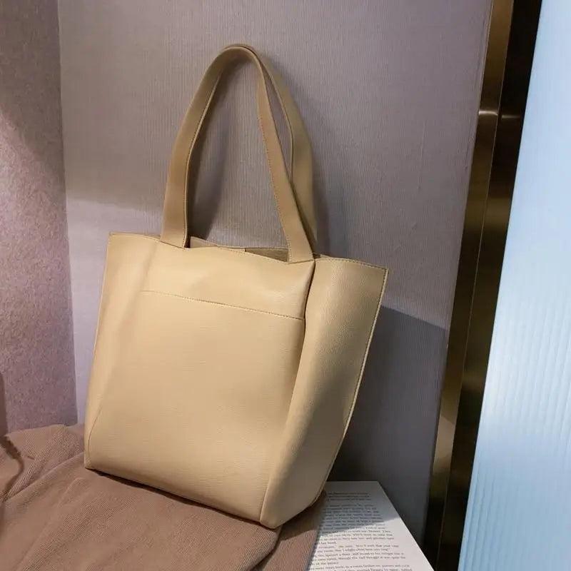 Large Capacity PU Leather Shoulder Bag for Teens and Young Ladies