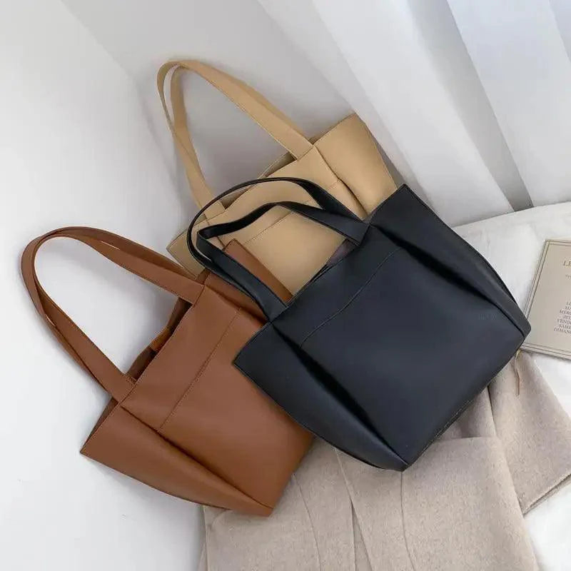 Large Capacity PU Leather Shoulder Bag for Teens and Young Ladies
